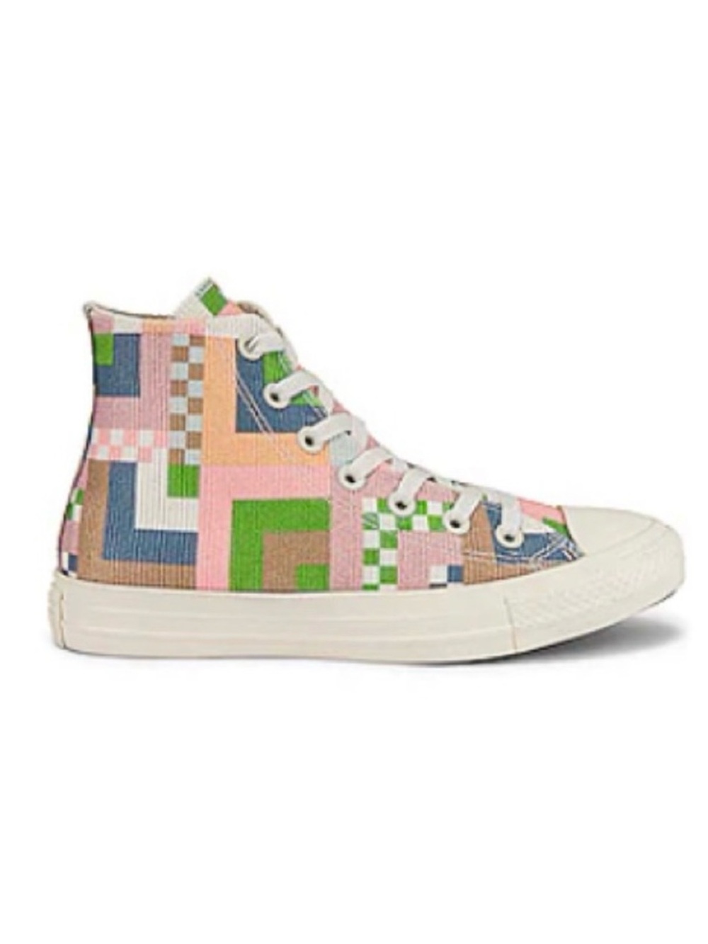 Converse High-Top Patchwork Canvas Sneaker in Pink, Green & Blue